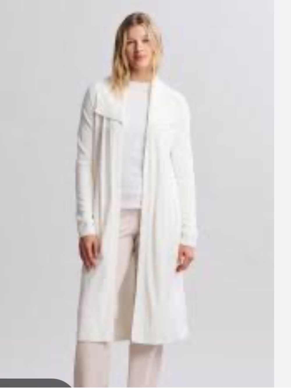 Barefoot white  Long Open-Front Womens cardigan